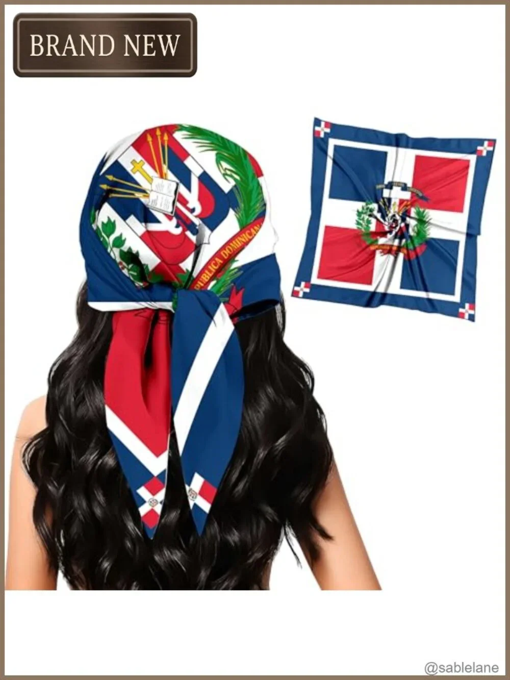 Large Square Satin Silk Scarf, Polyester Hair Wrap Bandana, Head Scarf